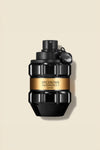 Grenade-shaped bottle of Spicebomb Extreme by Viktor & Rolf, a bold fragrance for men, with sleek black and gold design.