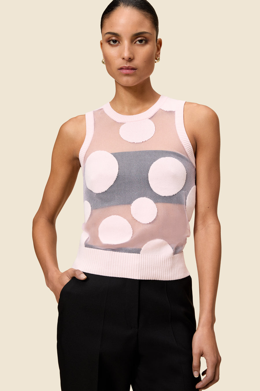 POLKADOT GEBREIDE SPENCER