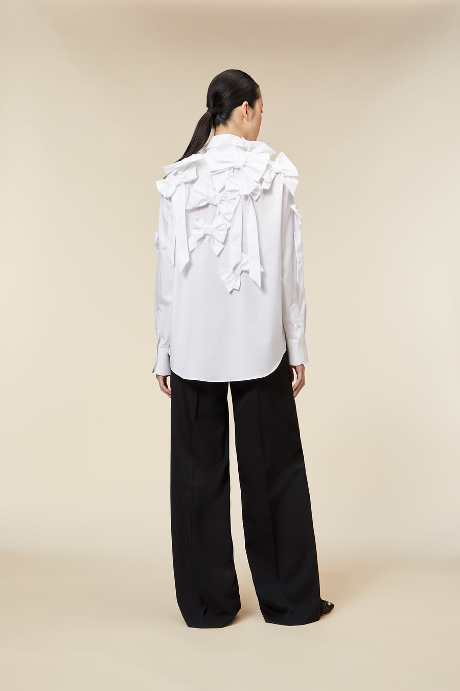 BOW BOUQUET POPLIN SHIRT