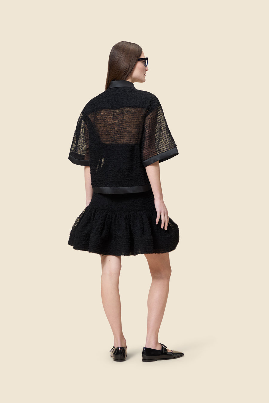 TULLE RUFFLE SHIRT