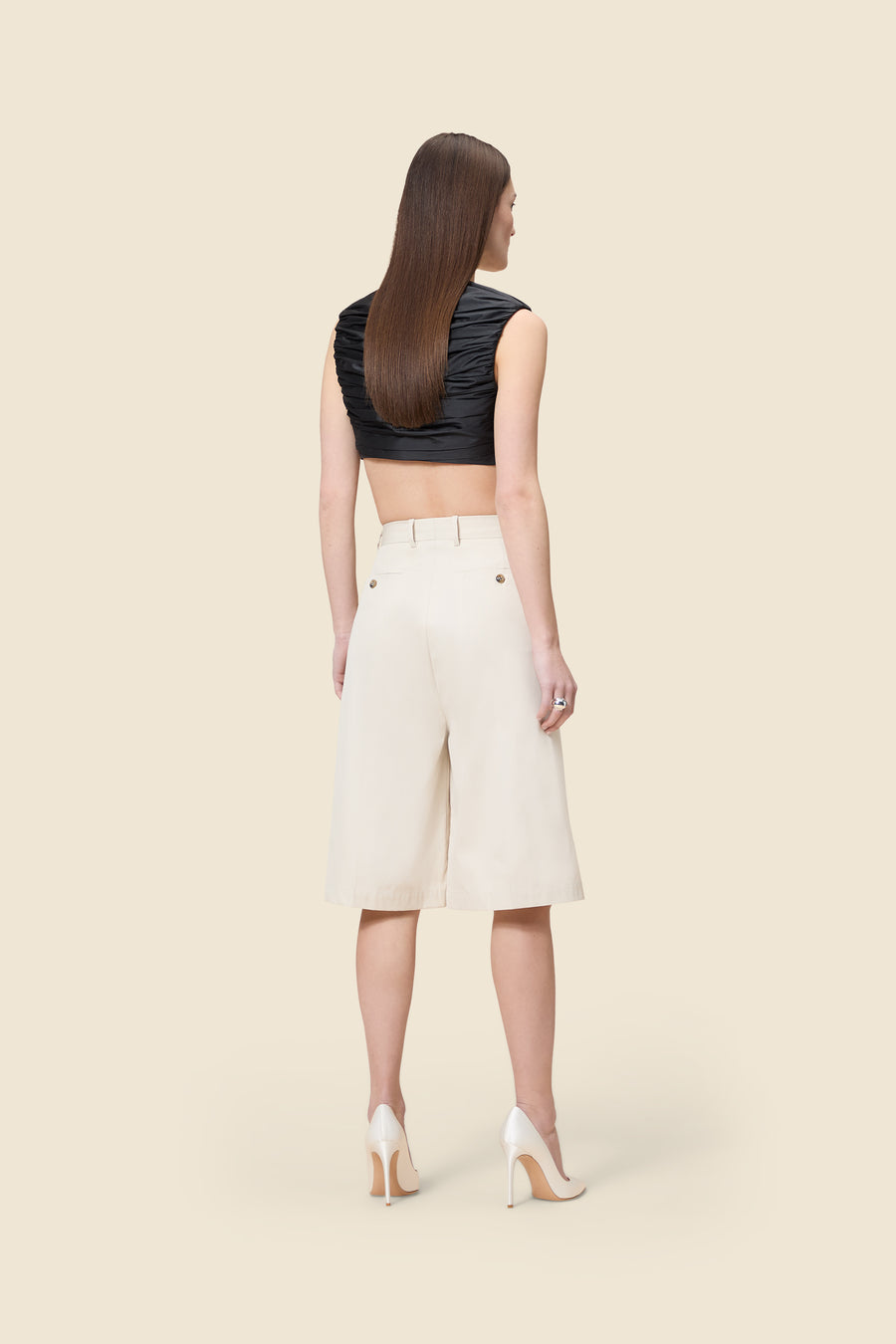 GEPLOOIDE GABARDINE CULOTTES