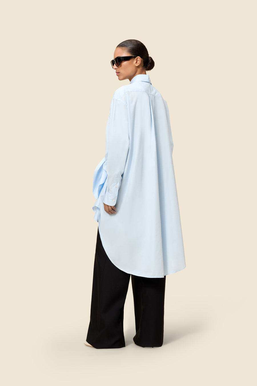 KNOTTED POPLIN SHIRT DRESS