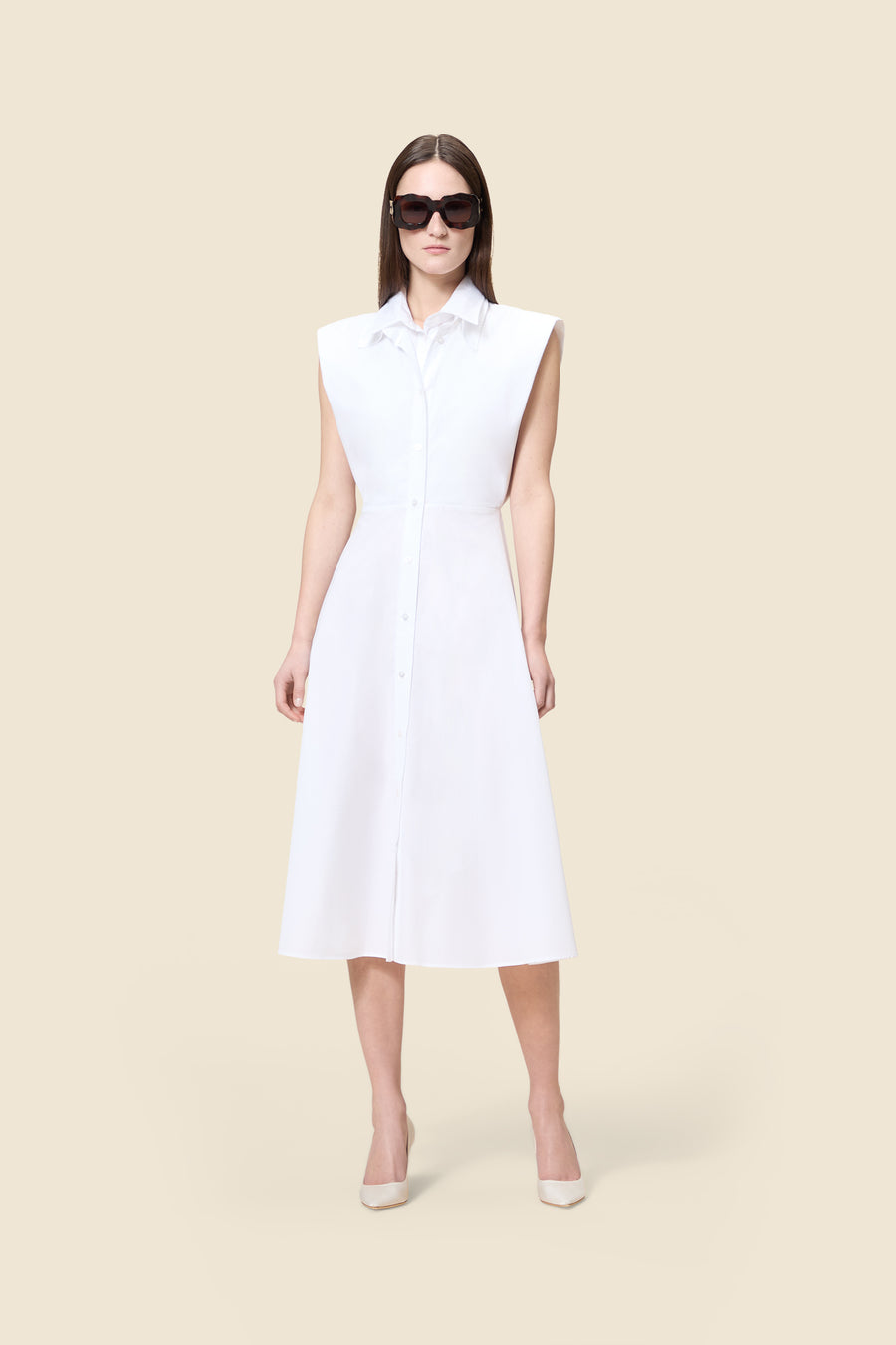 MULTI-LAYERED POPLIN SHIRT DRESS