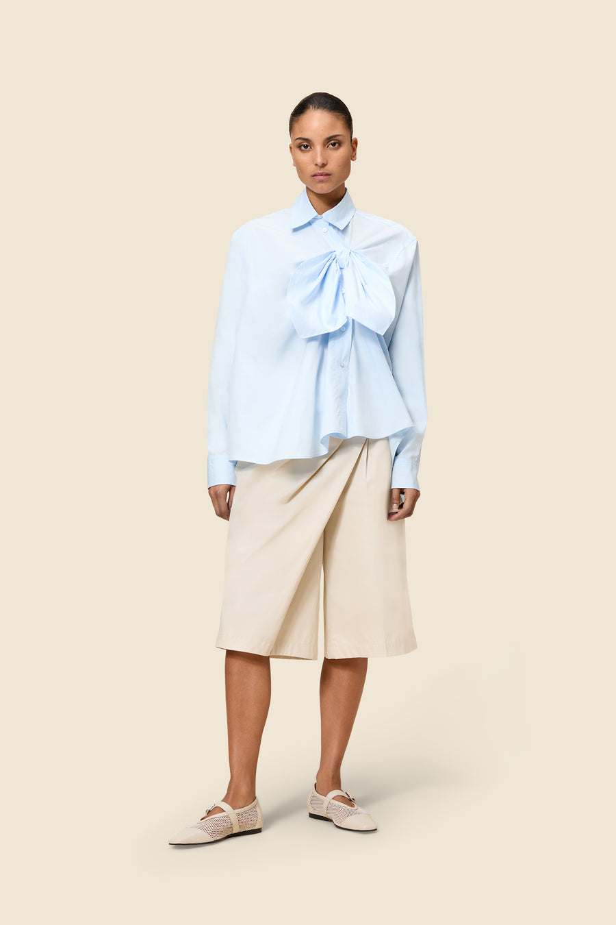 KNOTTED POPLIN SHIRT