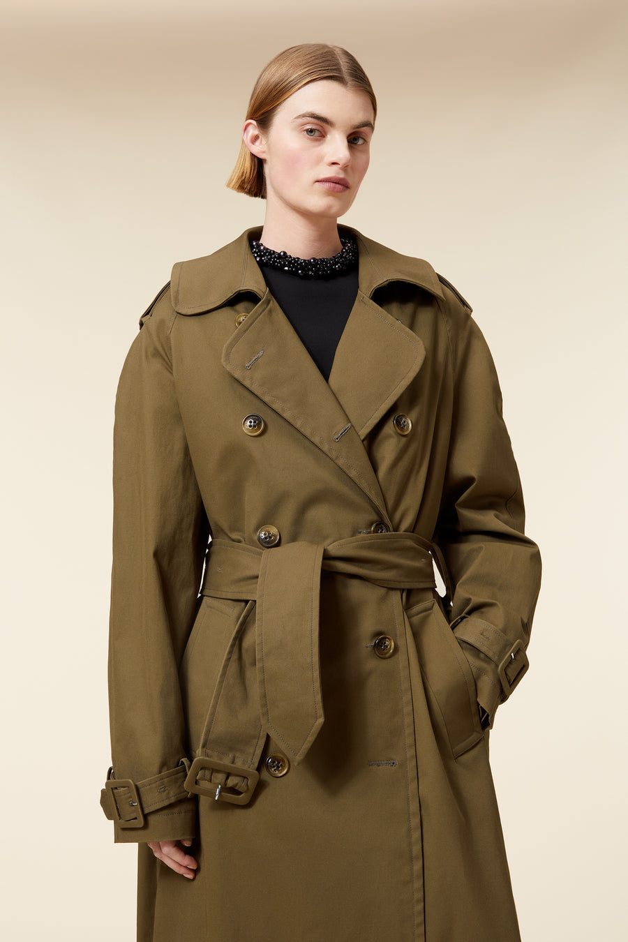 MULTI-LAYERED GABARDINE TRENCHCOAT