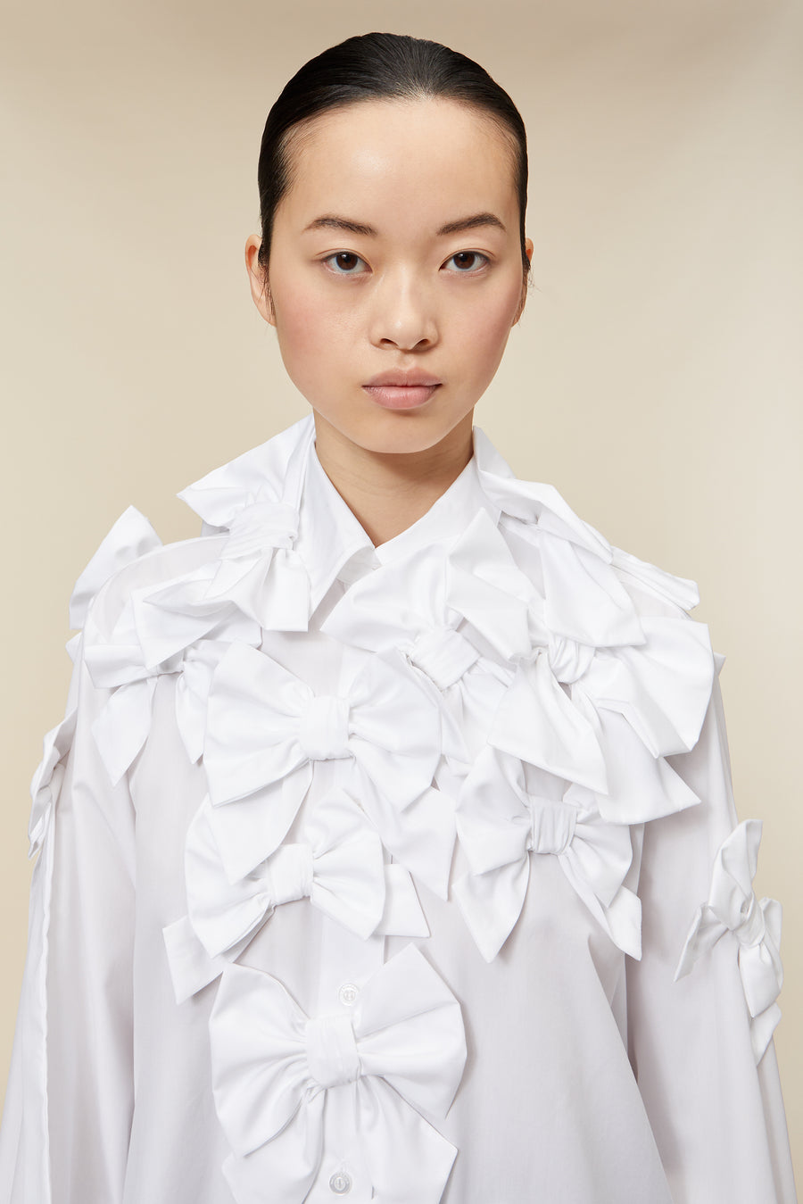 BOW BOUQUET POPLIN SHIRT