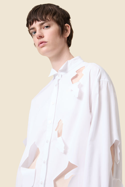 POPLIN CUT OUT SHIRT