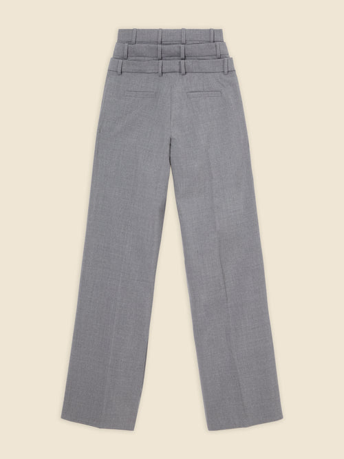 MULTI LAYERED WOOL TROUSERS