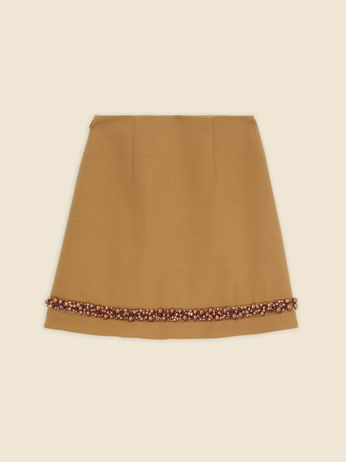 PEARL WOOL MINI SKIRT