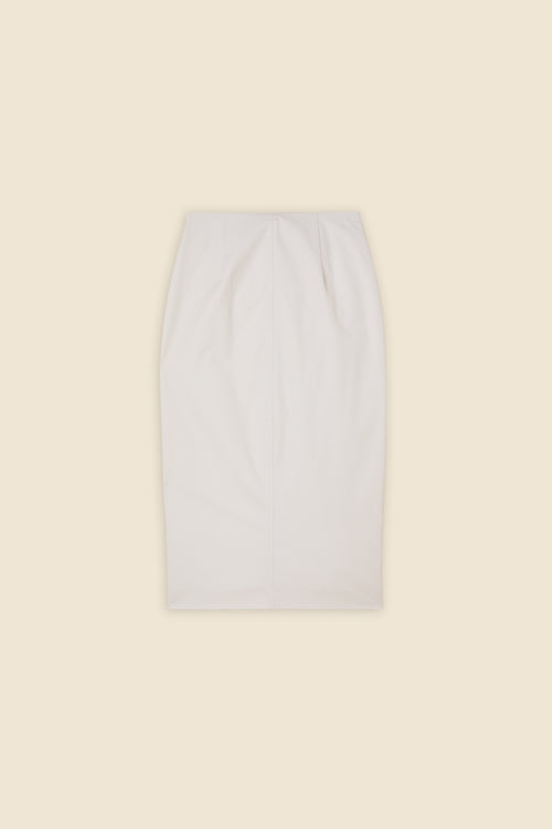 TUCK UP GABARDINE FITTED SKIRT