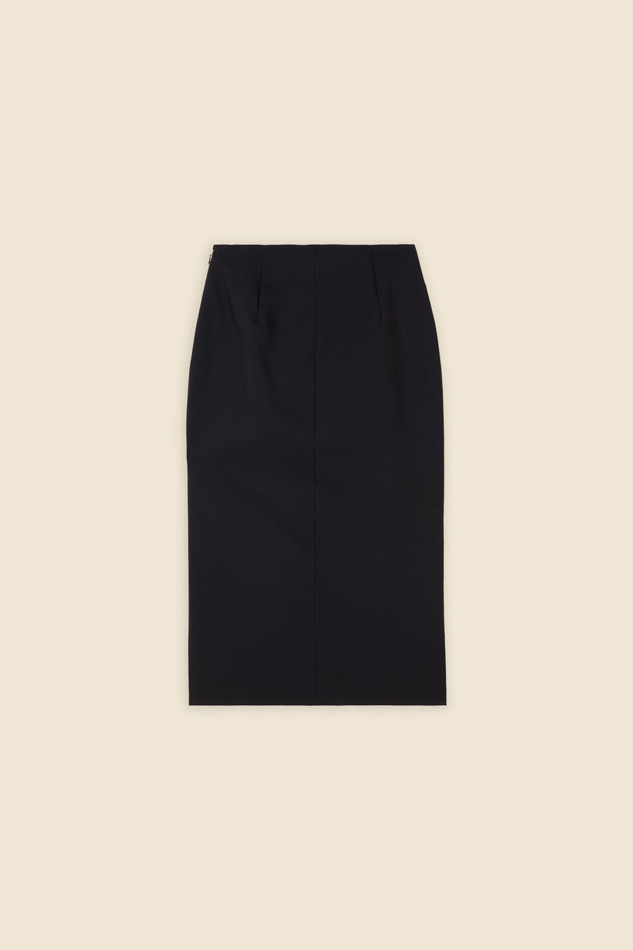 TUCK UP WOOL FITTED SKIRT