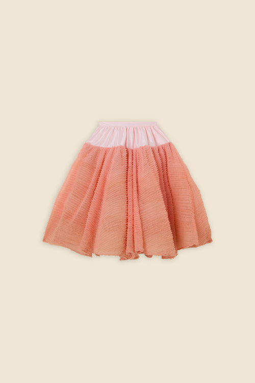 TULLE RUFFLE MIDI SKIRT