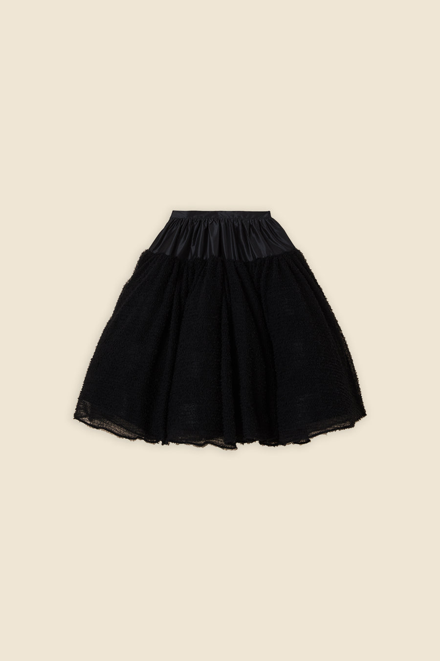 TULLE RUFFLE MIDI SKIRT