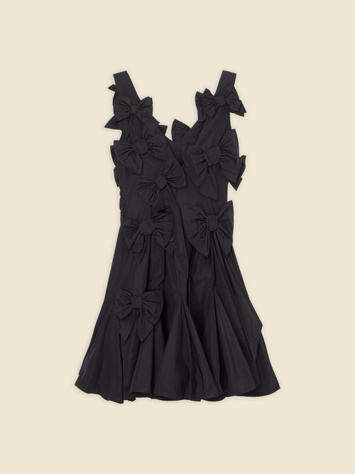 BOW BOUQUET TAFFETA MINI DRESS