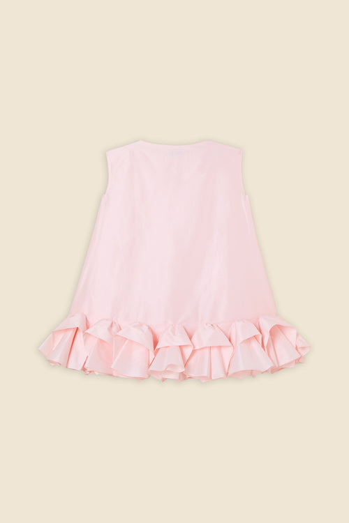 TUCK UP TAFFETA MINI DRESS