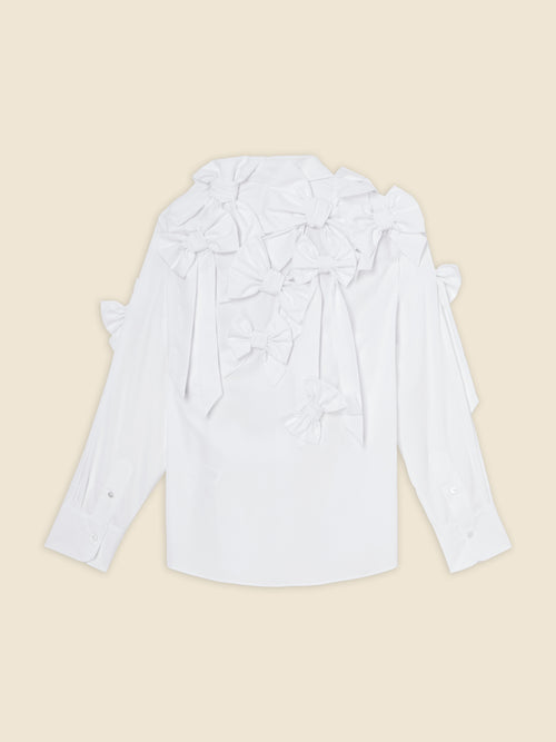 BOW BOUQUET POPLIN SHIRT