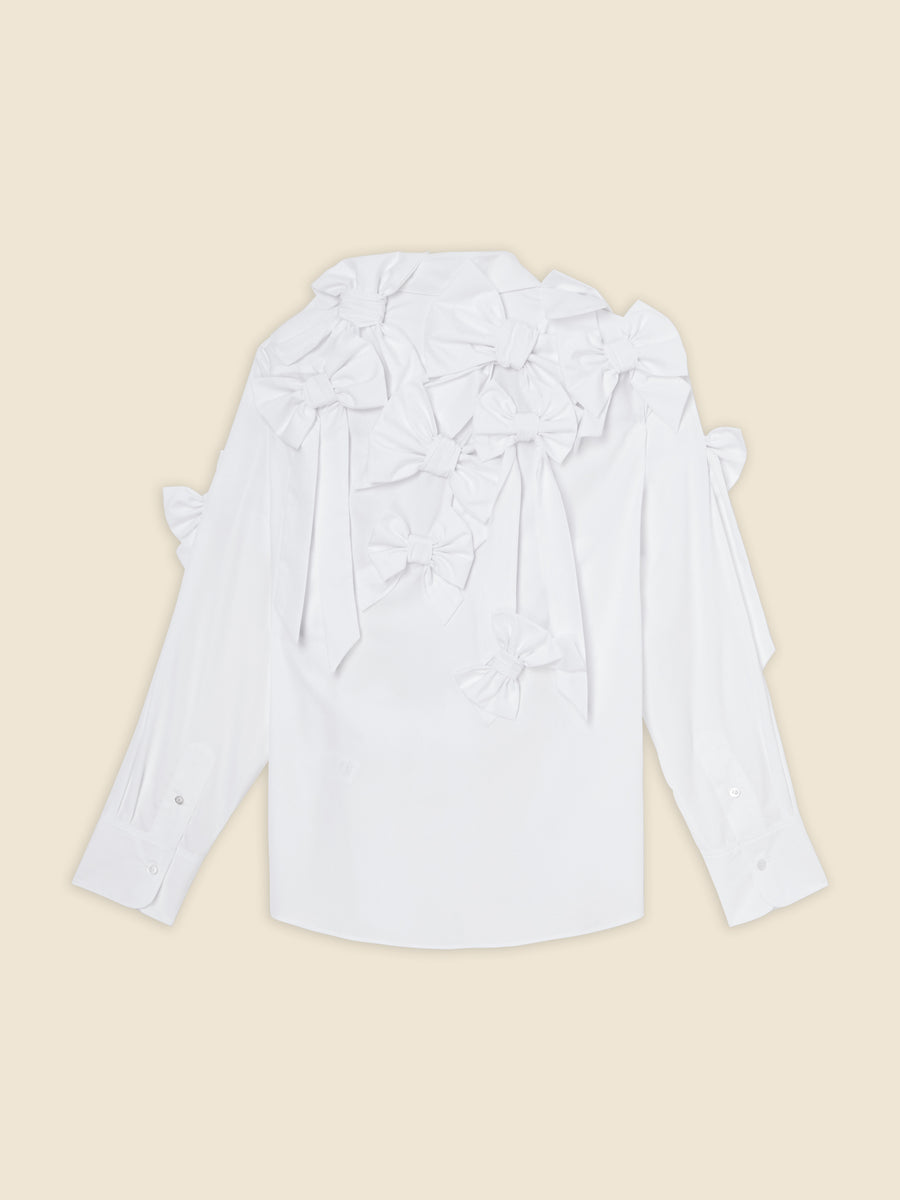 BOW BOUQUET POPLIN SHIRT