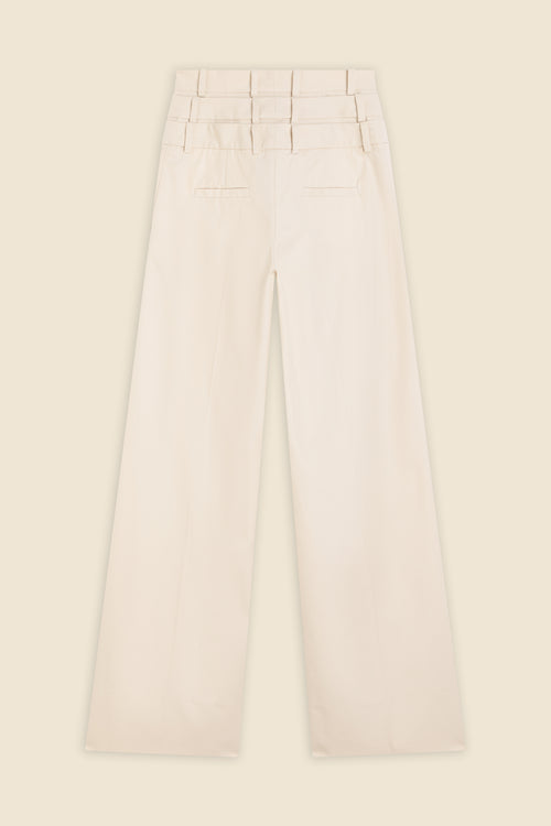 MULTI-LAYERED GABARDINE TROUSERS