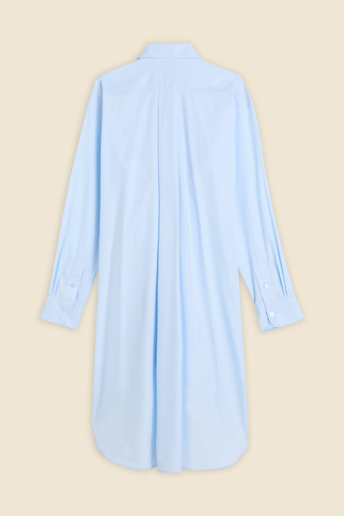 KNOTTED POPLIN SHIRT DRESS