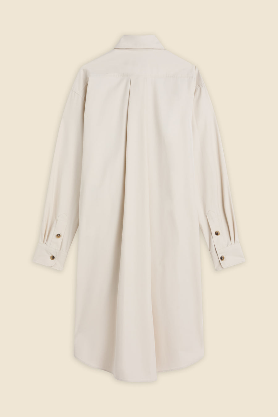 KNOTTED GABARDINE SHIRT DRESS