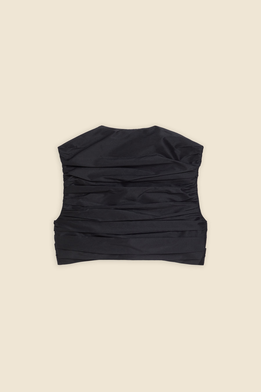 PLEATED TAFFETA CROPPED TOP