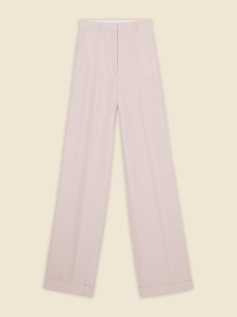 TAILORED CUFF CREPE TROUSERS