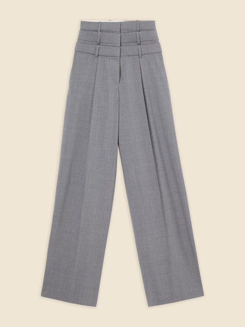 MULTI LAYERED WOOL TROUSERS