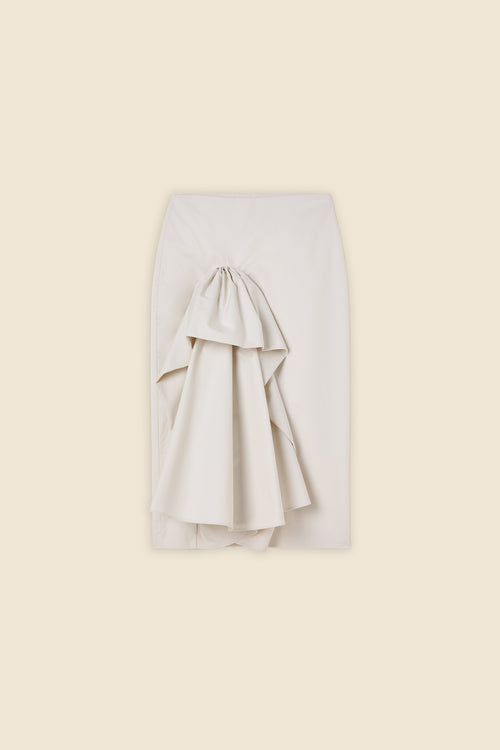 TUCK UP GABARDINE FITTED SKIRT