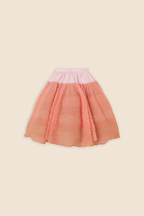 TULLE RUFFLE MIDI SKIRT