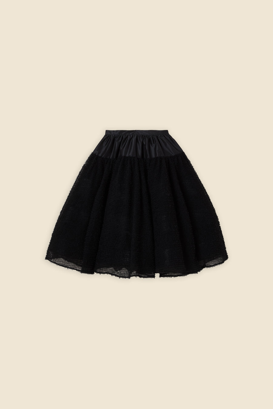 TULLE RUFFLE MIDI SKIRT