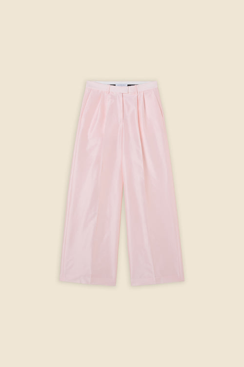 STRAIGHT LEG TAFFETA TROUSERS