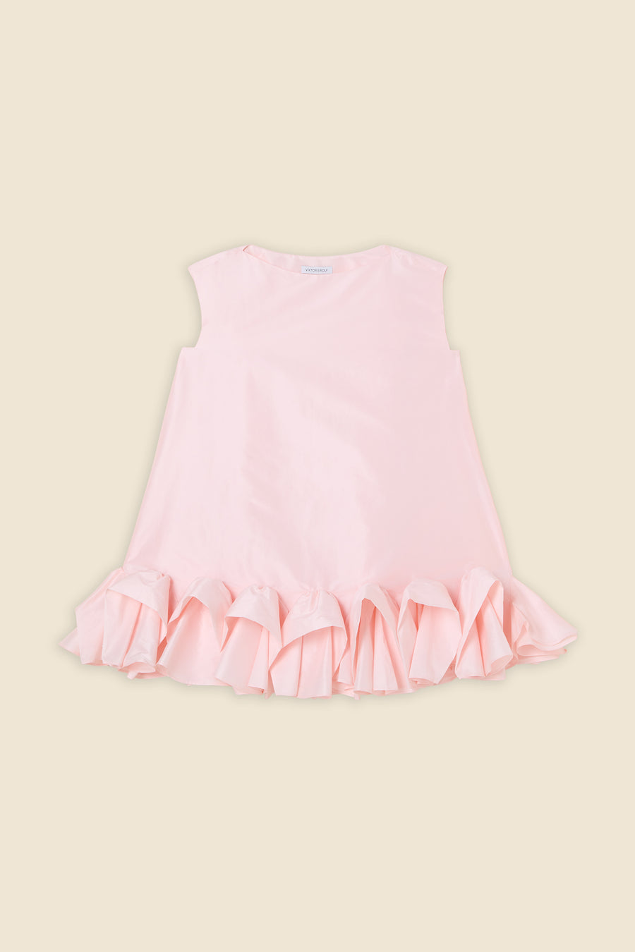 TUCK UP TAFFETA MINI DRESS