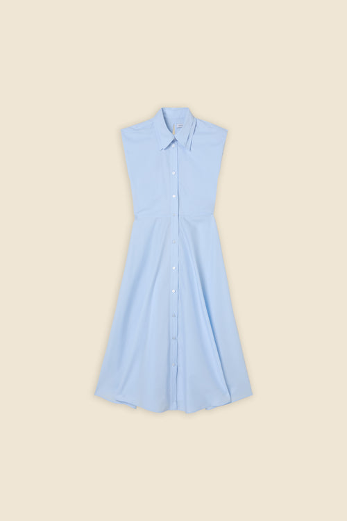 MULTI-LAYERED POPLIN SHIRT DRESS