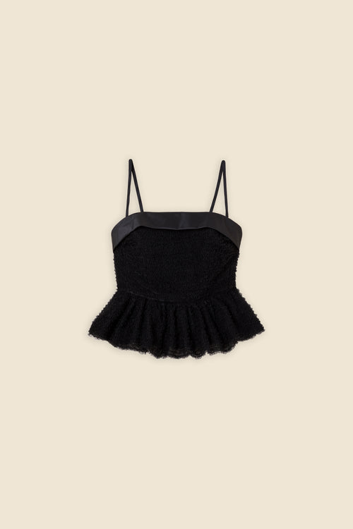 TULLE RUFFLE TOP