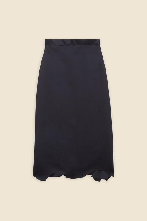 HEM CUT SATIN SKIRT