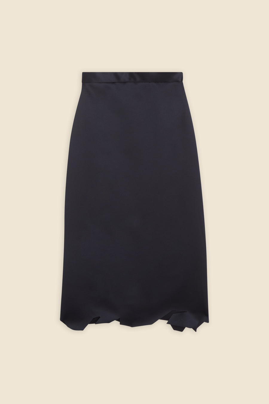 HEM CUT SATIN SKIRT