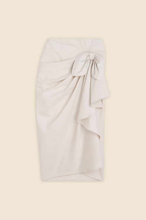 KNOTTED GABARDINE SKIRT