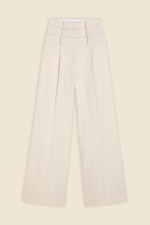 MULTI-LAYERED GABARDINE TROUSERS