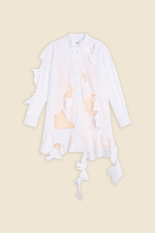 CUT OUT POPLIN SHIRT