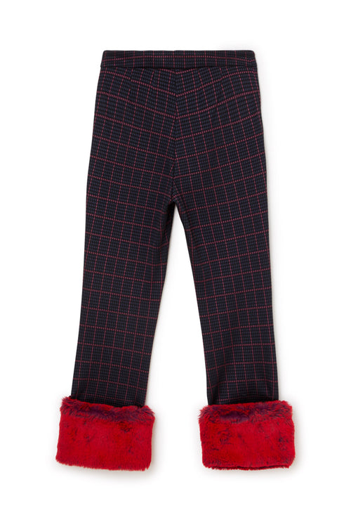 FAUX FUR TRIM 3/4 PANTS - MULTICOLOUR