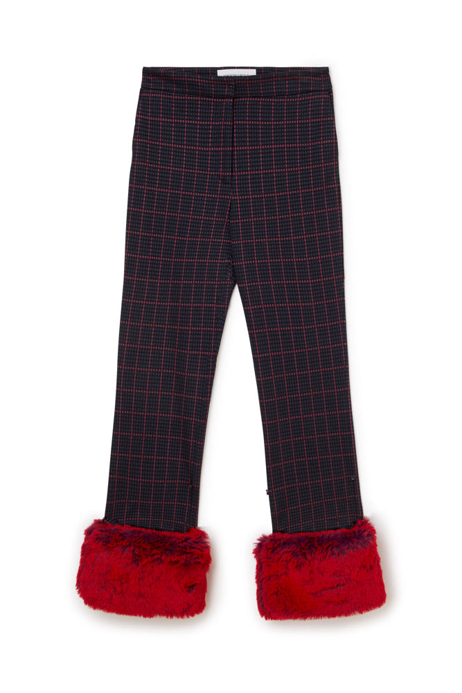 FAUX FUR TRIM 3/4 PANTS - MULTICOLOUR